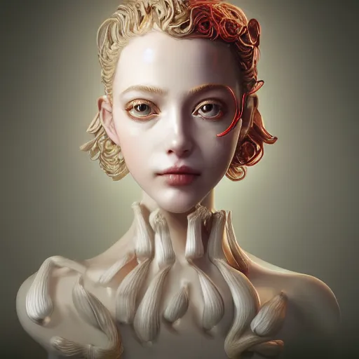 Prompt: the portrait of an absurdly beautiful, graceful, elegant, sophisticated, young sensual idol made of garlic bulbs and, an ultrafine hyperrealistic illustration by kim jung gi, irakli nadar, detailed symmetrical face, intricate linework, bright colors, octopath traveler, final fantasy, unreal engine highly rendered, global illumination, radiant light, intricate environment