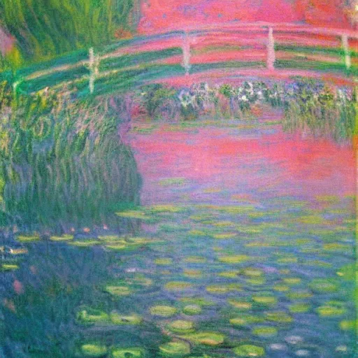 Prompt: “A pink river, by Monet”