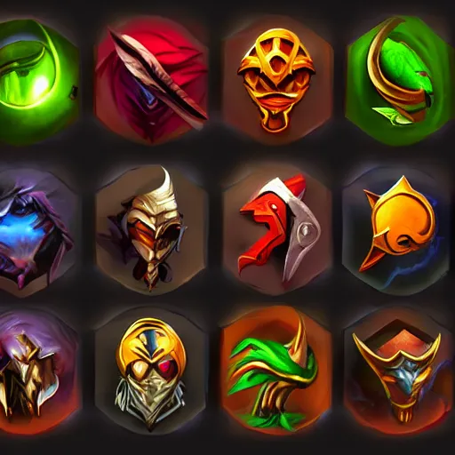 Image similar to moba skill icons, hand painted, dark fantasy, high contrast, hd