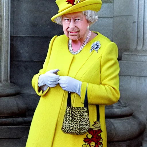 Image similar to queen of england elizabeth as a banana.