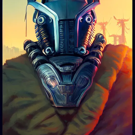 Image similar to cyberpunk viking helmet mask warrior goddess robot ninja fantasy, art gta 5 cover, official fanart behance hd artstation by jesper ejsing, by rhads, makoto shinkai and lois van baarle, ilya kuvshinov, ossdraws