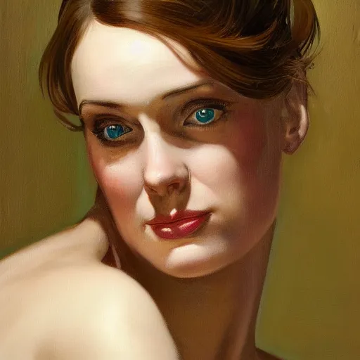 Prompt: beautiful painting portrait of desperated woman with face connected to the complex machine by leyendecker, detailed, award - winning art, trending on artstation