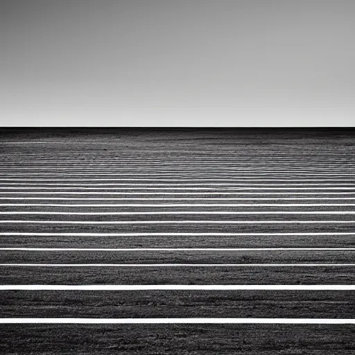 Prompt: black and white minimalist landscape photos with a low horizon