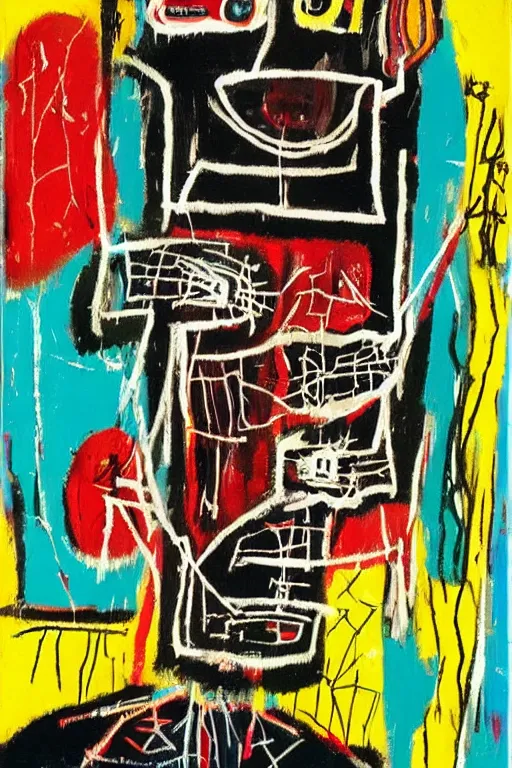 Image similar to beautiful detailed tarot cards painting by jean - michel basquiat