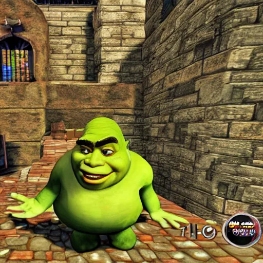 Prompt: PS1 Shrek