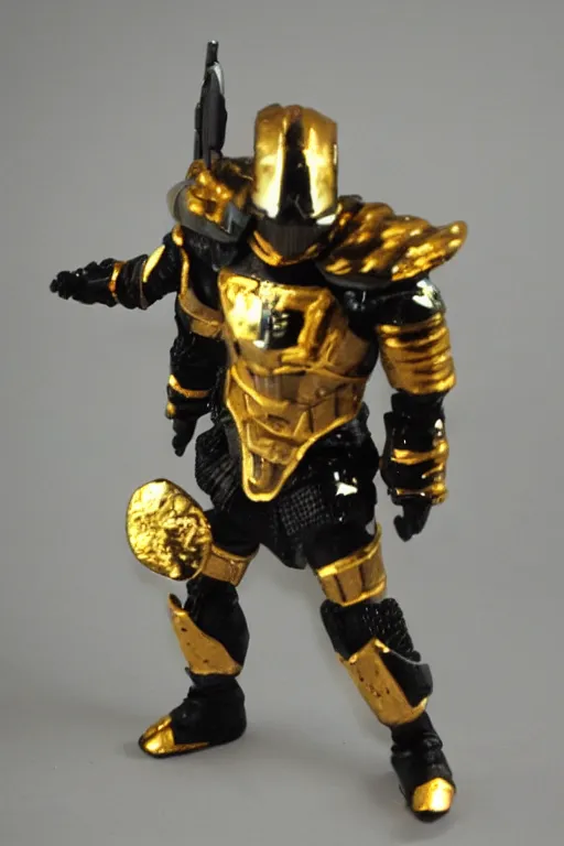 Image similar to galaxy warrior wearing gold and black armor