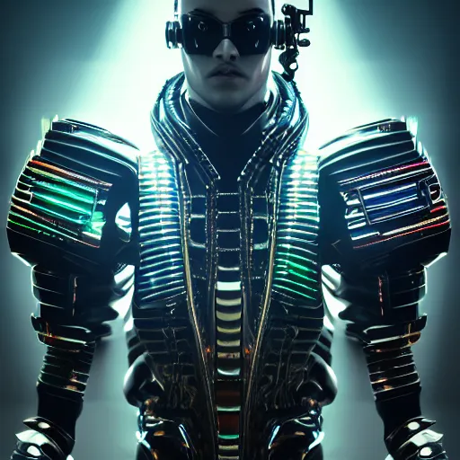 Image similar to evil cyberpunk king inspired avant-garde art, deco fashion, highly detailed, photorealistic portrait, bright studio setting, studio lighting, crisp quality and light reflections, unreal engine 5 quality render