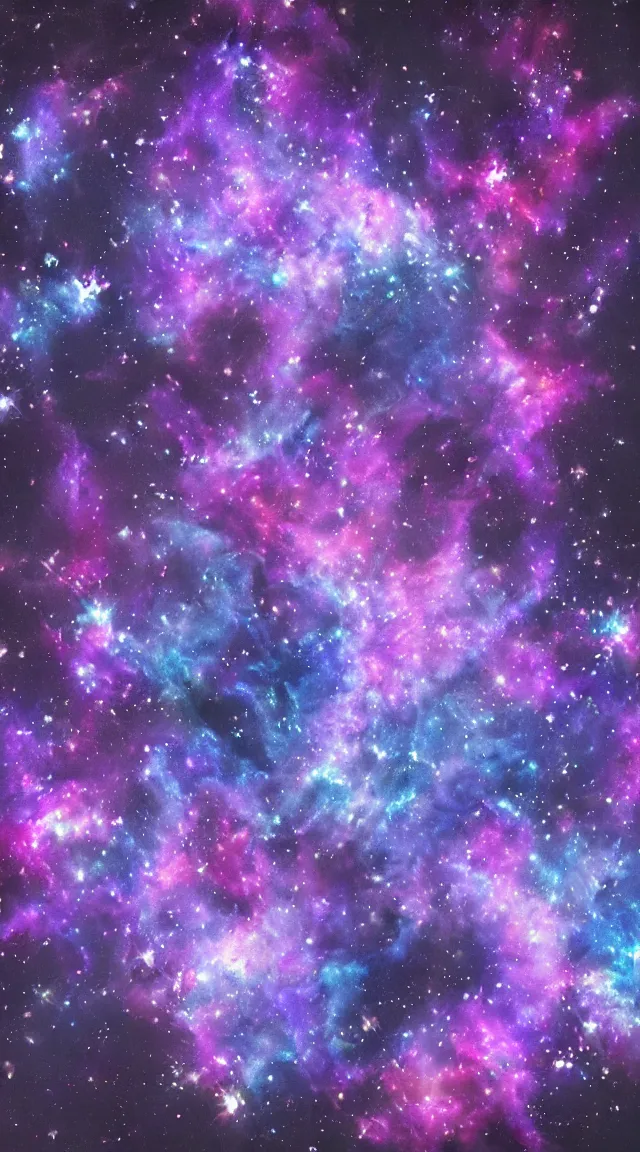 Prompt: garden of stars, purple flowers, blue flowers, lights, nebula, astral, hyper detailed, hyper realistic