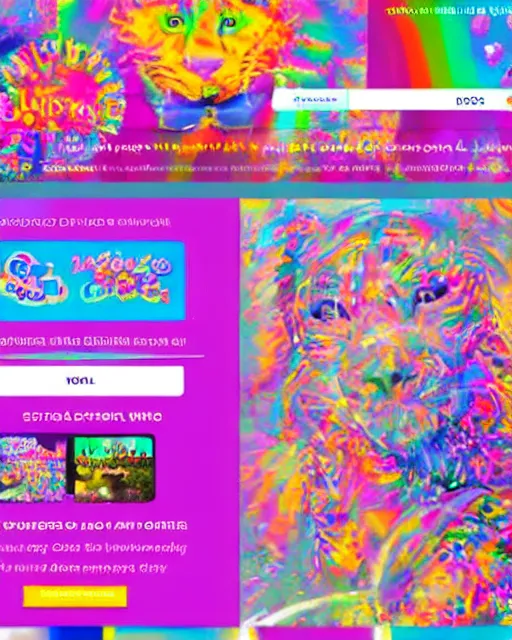 Prompt: a social media website designed by lisa frank