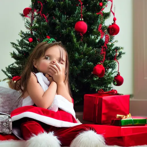 Image similar to little girl waiting santa