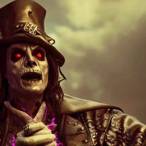 Prompt: photorealistic johnny deep as a dnd character, lich lord, hyper realistic, ornate, cinematic global illumination, 4 k render