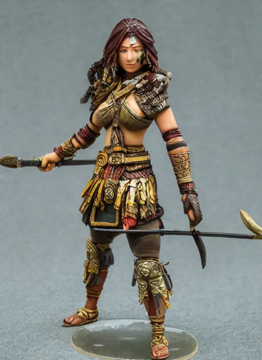 Prompt: Product Introduction Photos, 4K, Full body, 80mm resin detailed miniature of a warrior girl