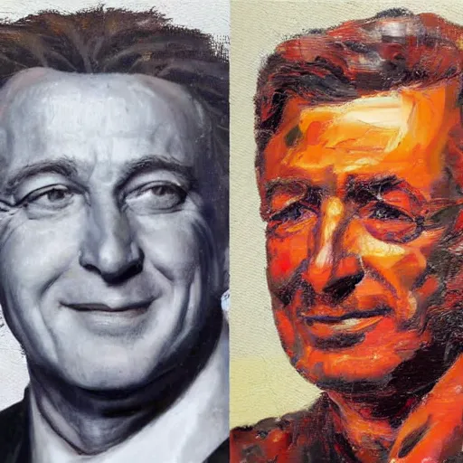 Image similar to oil paint impasto reliefs of famous people