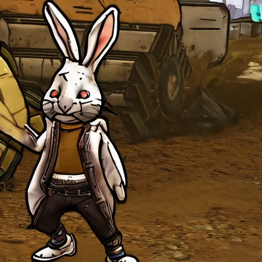 Prompt: a rabbit in the game borderlands