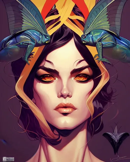 Image similar to artgerm, joshua middleton and sandra chevrier comic cover art, headshot male lizardfolk, symmetrical eyes, scales, beautiful, rim lighting, vivid colors