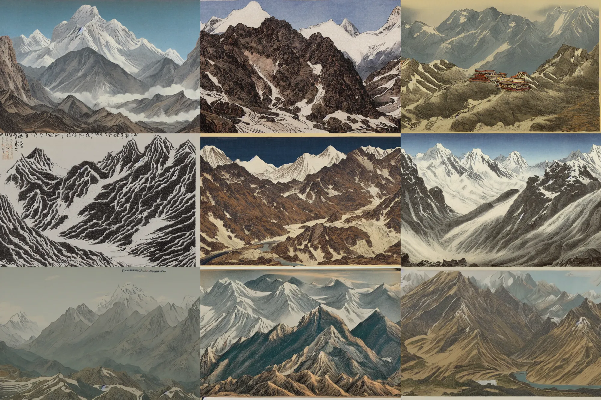 Prompt: propaganda of a landscape of mount qomolangma