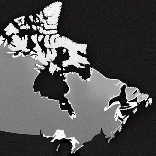 Image similar to professional fine detailed photo of a canada map, iphone photo, instagram, black and white - - cfg _ scale 1 2