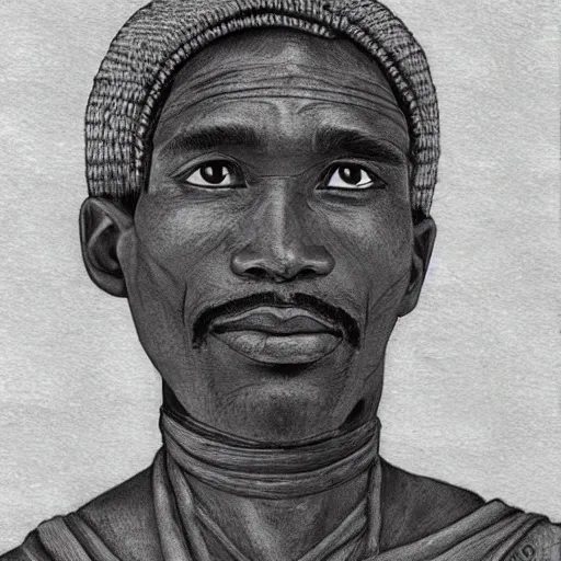 Image similar to east african man, with twists for hair, extremely detailed, intricate, 4 k