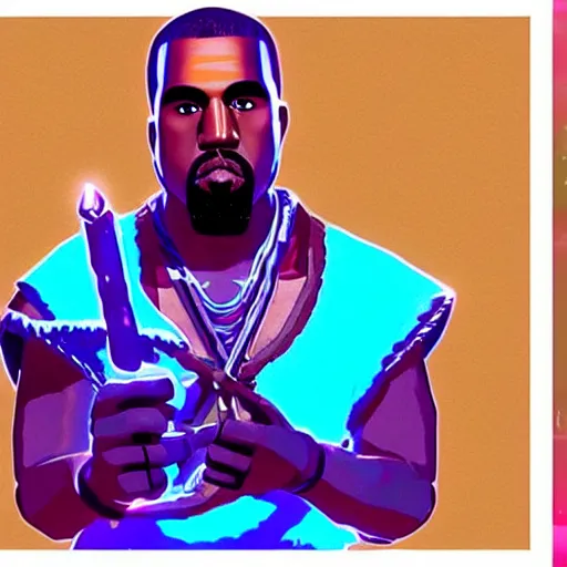 Image similar to Kanye in Zelda Breath of the Wild, 4k HDR