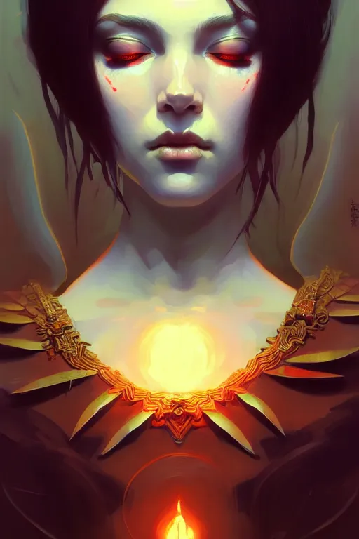 Image similar to extremely beautiful panting of goddess of the realm of the dead, extremely high detailed face, artstation, by ilya kuvshinov, greg rutkowski and makoto shinkai, trending on artstation