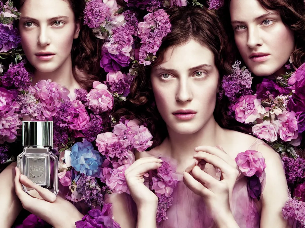 Image similar to portrait fragrance packshot by gregory crewdson, highly detailed, saturated colors, fashion