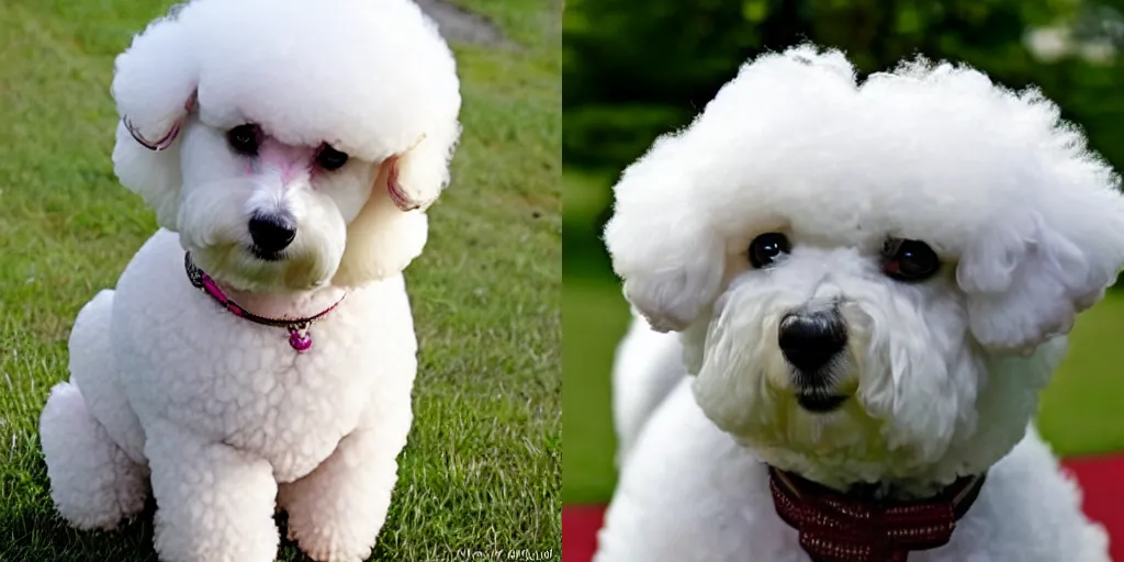 Prompt: Bloodstained bichon frise dog