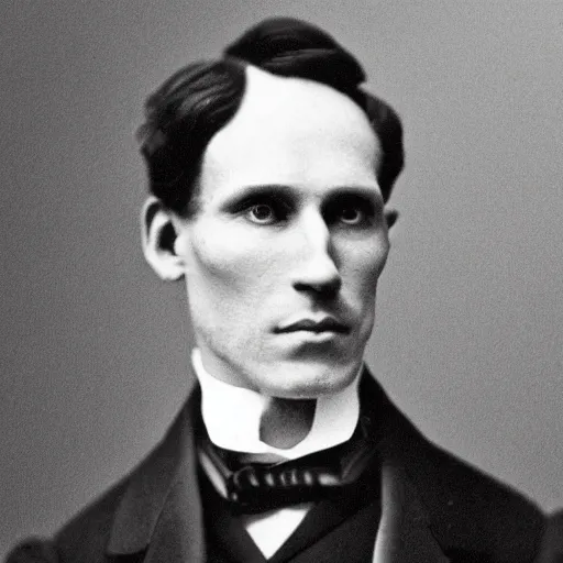 Image similar to A photograph portrait of Jerma in the mid-late 1800s with a top hat and sideburns with a pyramidal, taken in the mid-late 1800s, taken on a Field View Camera, realistic, hyperrealistic, very realistic, highly detailed, very detailed, extremely detailed, detailed, digital art, trending on artstation