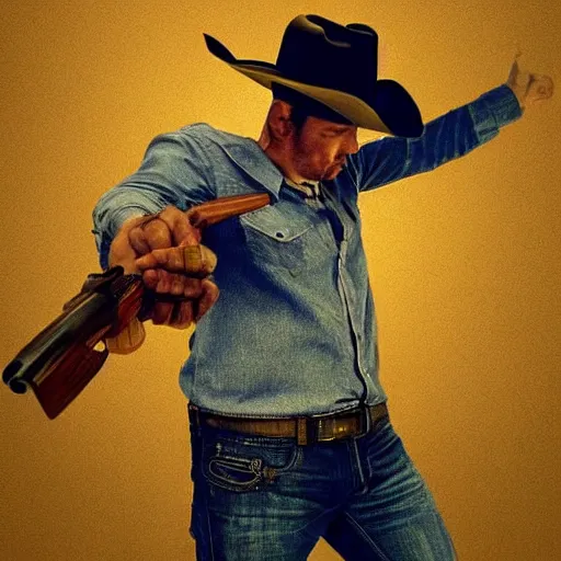 Prompt: a apple wearing a cowboy hat and shooting a revolver into the air. digital art. trending on artstation. amazing quality. great composition. perfect lighting. professional design. mind blowing detail. impressive colors. award winning art.