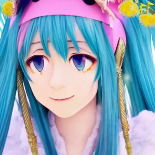 Image similar to beautiful award winning digital art of hatsune miku in the movie midsommar