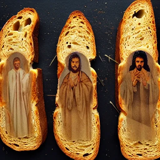 Image similar to imagine a piece of toast with a jesus burned into the bread