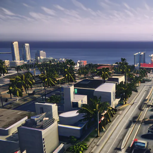 Image similar to Grand theft auto 6 in Miami 4k detail