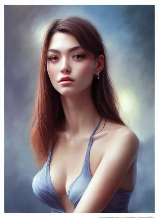 Image similar to photo of a gorgeous young woman in the style of stefan kostic, realistic, sharp focus, 8 k high definition, insanely detailed, intricate, elegant, art by stanley lau and artgerm