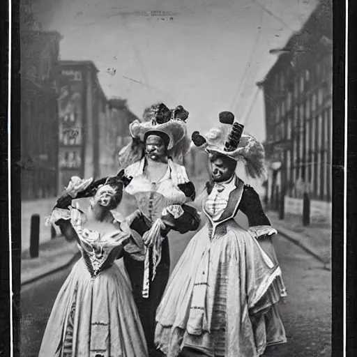 Image similar to carnival performers, eerie, black and white photo, historic, realistic, highly detailed, 1 8 0 0 s