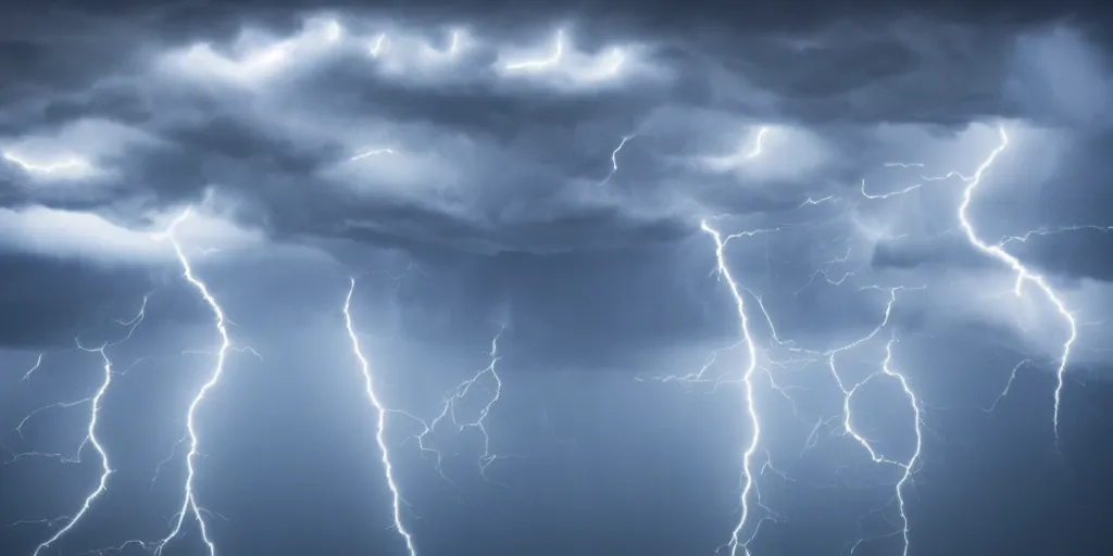 Prompt: a huge maelstrom with lightning bolts, moody lighting, 8 k