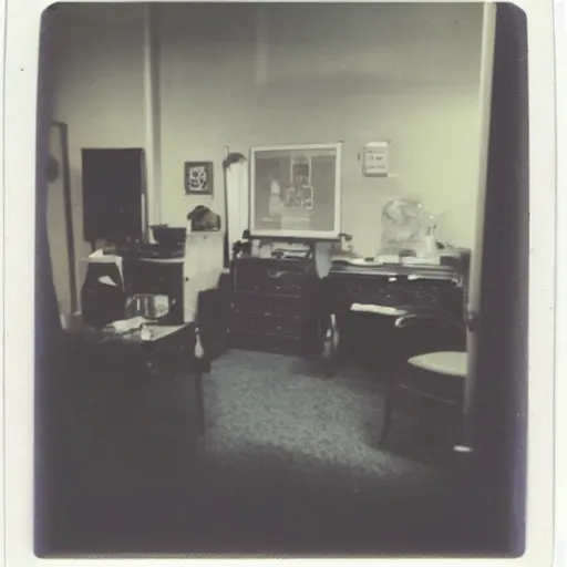 Prompt: A polaroid photo of The Backrooms