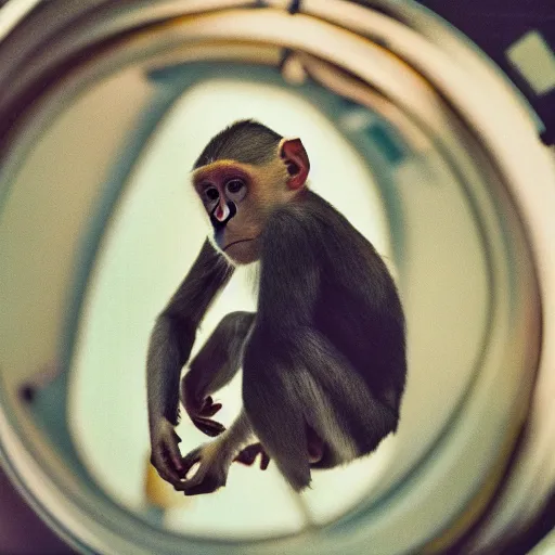 Image similar to High quality photo of a monkey astronaut 35mm