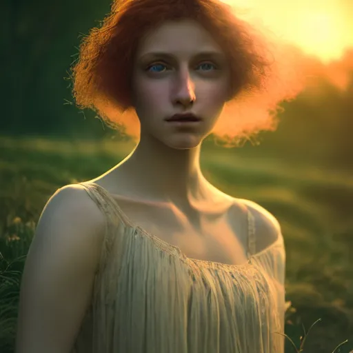 Image similar to photographic portrait of a stunningly beautiful renaissance emo female in soft dreamy light at sunset, contemporary fashion shoot, by edward robert hughes, annie leibovitz and steve mccurry, david lazar, jimmy nelsson, breathtaking, 8 k resolution, extremely detailed, beautiful, establishing shot, artistic, hyperrealistic, beautiful face, octane render