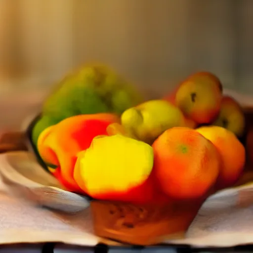 Image similar to a fruit basket on top of a kitchen table