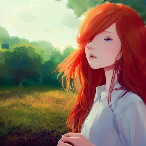 Prompt: a portrait of a young redhaired woman countryside landscape ambient lighting, 4k, anime, key visual, lois van baarle, ilya kuvshinov rossdraws The seeds for each individual image are: [3081018170, 1309988900, 513330673, 188216907, 4074294527, 3156350975, 1930897407, 2654465279, 2506921471, 872637744, 2263539546]