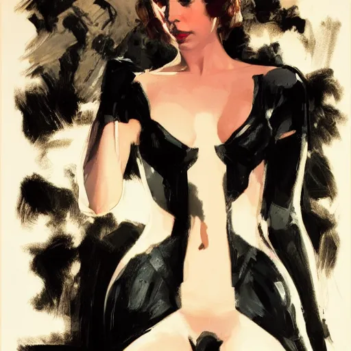 Image similar to alison brie as black widow, intricate, elegant, highly detailed, greg manchess, mucha, liepke, ruan jia, jeffrey catherine jones, ridley scott