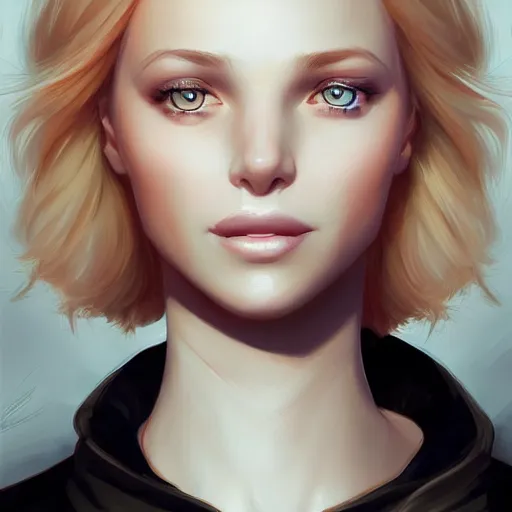 Prompt: a digital painting of a woman with blonde hair, a character portrait by Charlie Bowater, cgsociety contest winner, fantasy art, speedpainting, digital painting, artstation hd