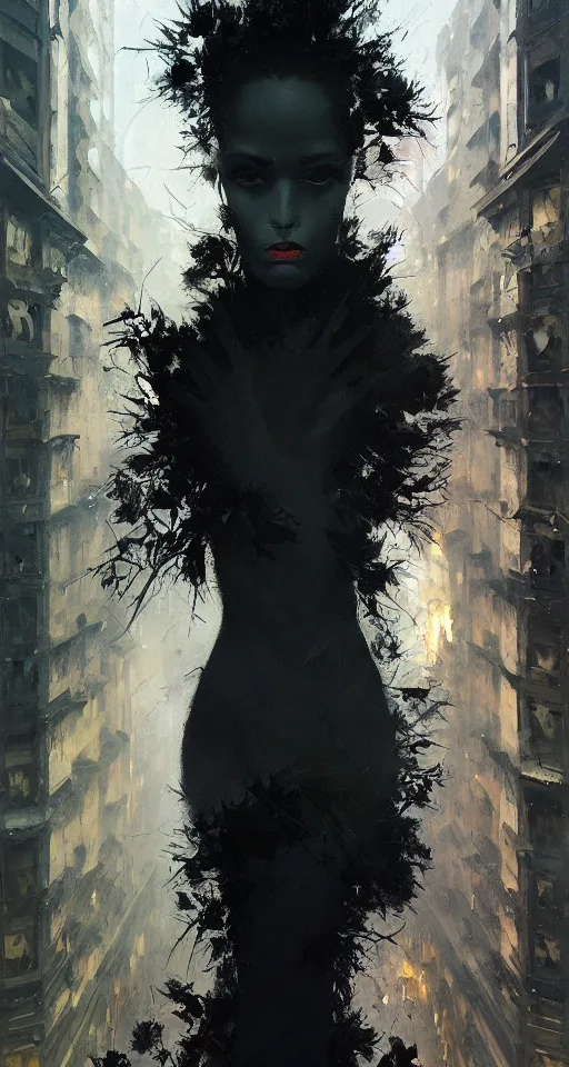 Image similar to ashes crystal, fierce, scattered, black smoke, intricate, tall windows, cast shadows, impressionistic oil painting by alexi zaitsev, malcom liepke, ilya kuvshinov, melinda matyas, victo ngai, denis sarazhin. bold brush strokes, fractal leaves, masterpiece