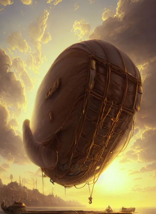 Prompt: portrait painting of a handsome rugged long hair crimson hair male pirate, top half portrait soft hair steampunk ornate zeppelin blimp airship in the background sky sunset golden hour art by raphael lacoste and stephan martiniere greg rutkowski gaston bussiere fantasy soft hair trending on artstation deviantart book cover art dramatic volumetric lighting, 4 k, award winning