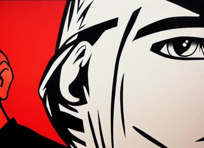 Prompt: Sideview Portrait of naruto Shepard Fairey