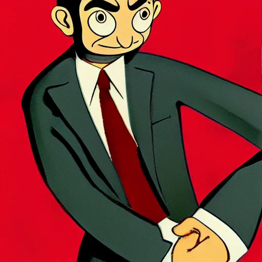 Prompt: Mr. Bean by Bruce Timm