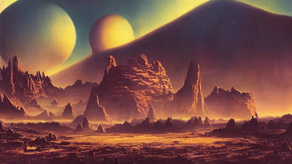 Image similar to alien planet, an empire in upheaval by arthur haas and bruce pennington, cinematic matte painting