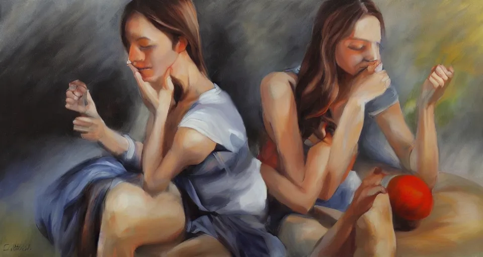 Image similar to the two complementary forces that make up all aspects and phenomena of life, by Emilia Wilk