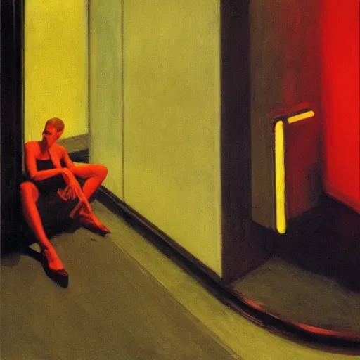 Image similar to Blade Runner by Edward Hopper