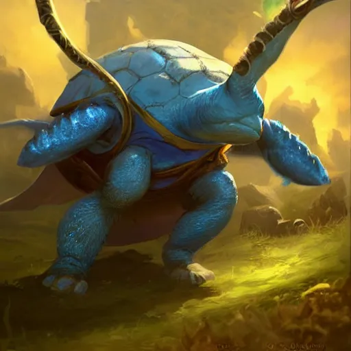 Image similar to blue turtle murlock hybrid, hearthstone art style, epic fantasy style art by Craig Mullins, fantasy epic digital art, epic fantasy card game art by Greg Rutkowski