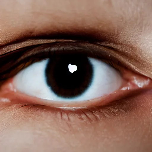 Image similar to first - person photograph of a terrified woman, white space, 4 k, professional photography, extreme detail, realistic facial features, eye contact